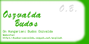 oszvalda budos business card